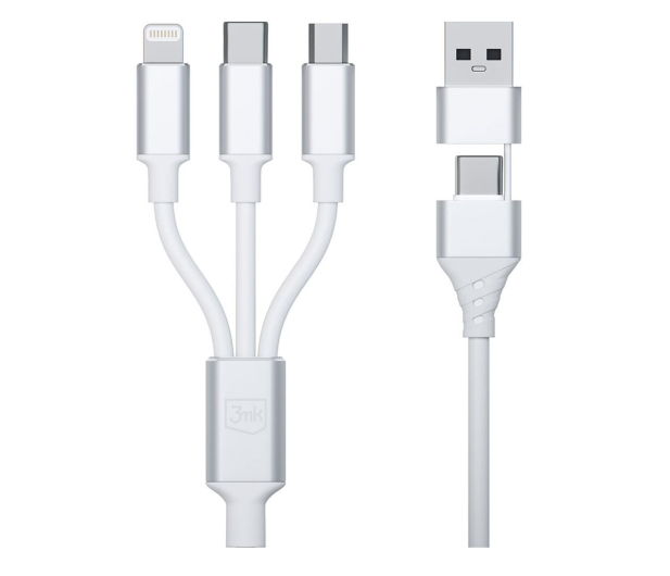3MK Hyper Cable 3in1 A/C to C/Micro/Lightning 1.5m White 5903108541237 - 1228072 - zdjęcie 3